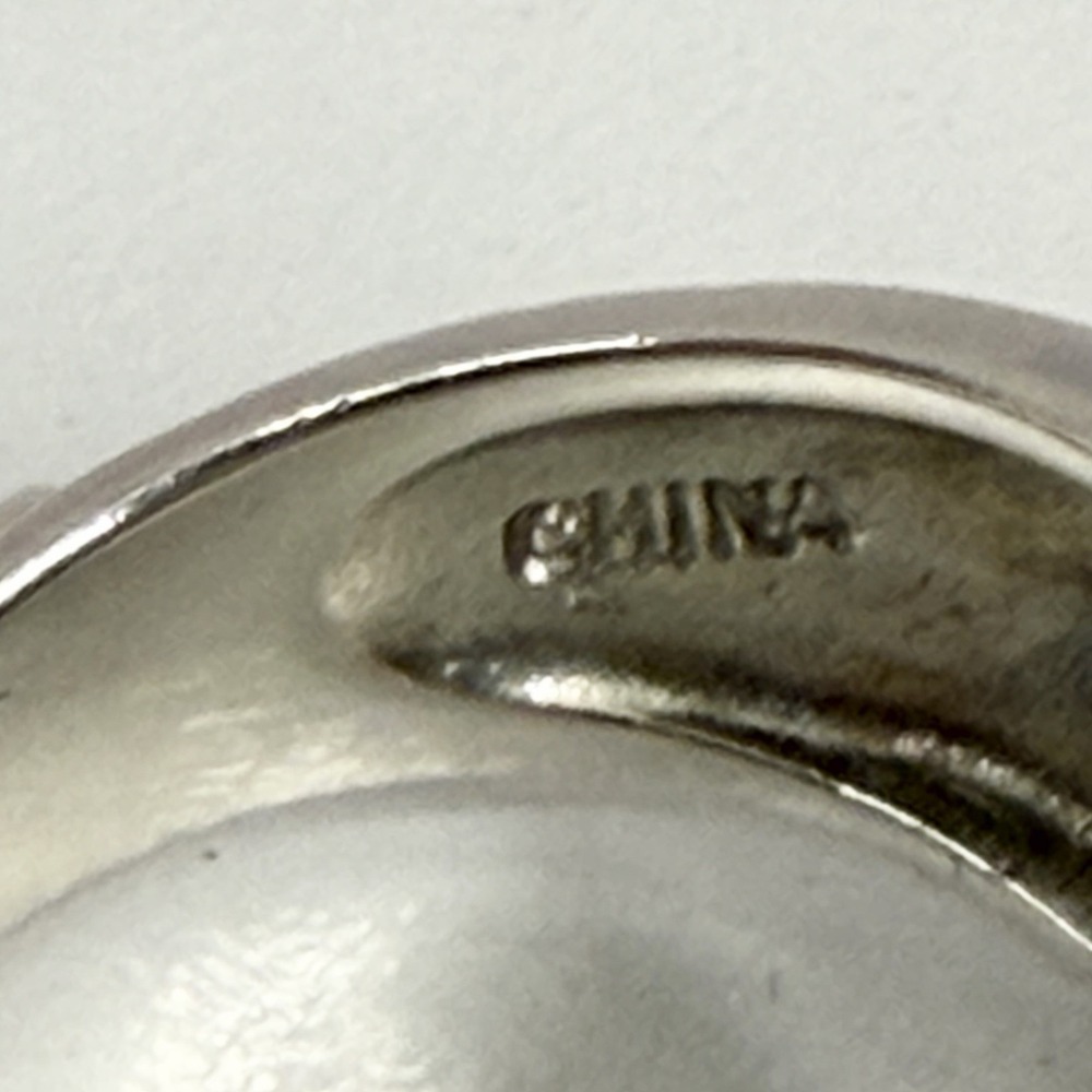 Vintage ELLE Sterling Cubic Zirconia Ring Modernist Style 10 Grams Size 7 1/4 - Picture 12 of 14